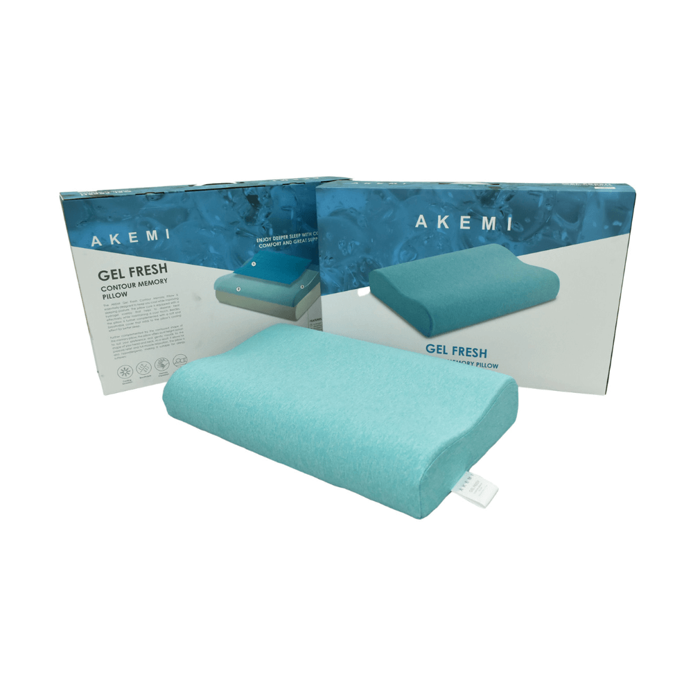 หมอนสุขภาพ เมมโมรี่โฟม AKEMI รุ่น GEL FRESH CONTOUR 9557108162747 ขนาด 55X35 CM + 10/11 CM สีฟ้า_1